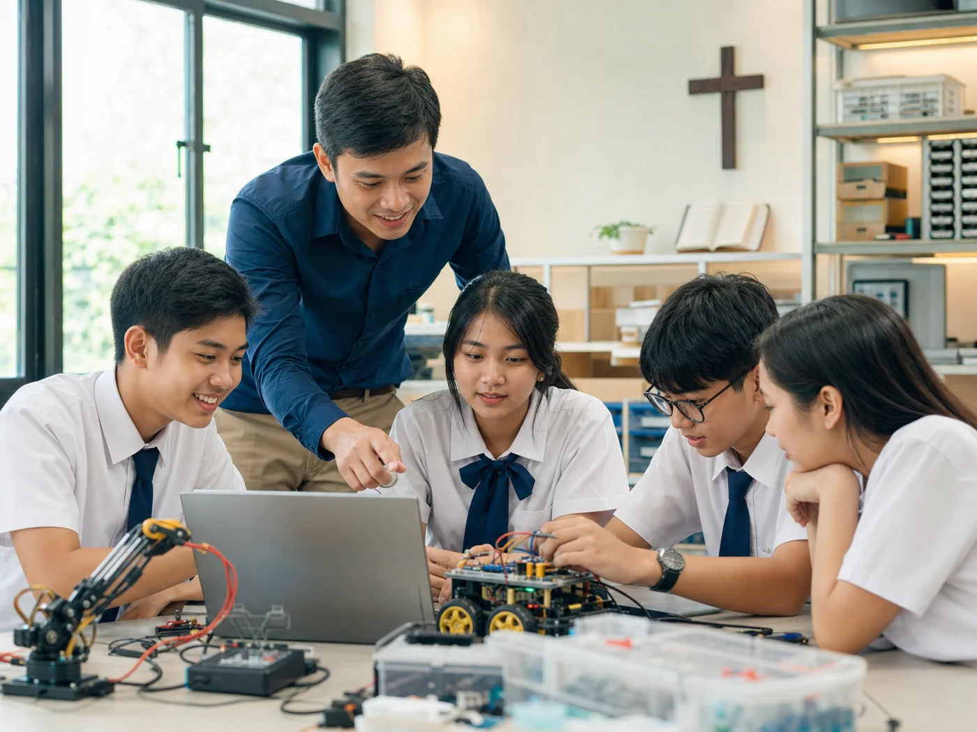 Murid Sekolah Kristen Ketapang belajar teknologi dan robotika bersama guru